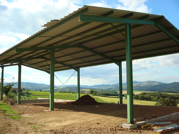 Charpente de bâtiment agricole